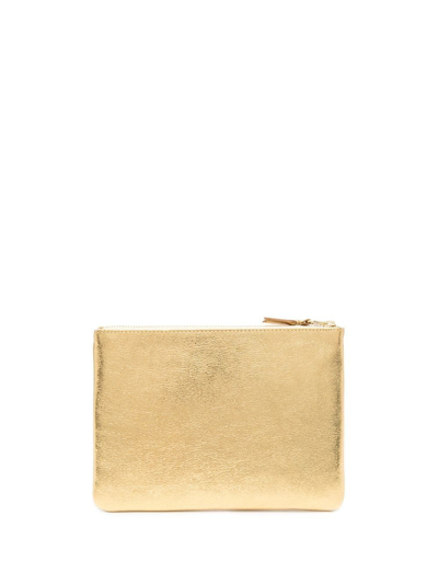 Shop Comme Des Garçons Embossed-logo Pouch In Gold