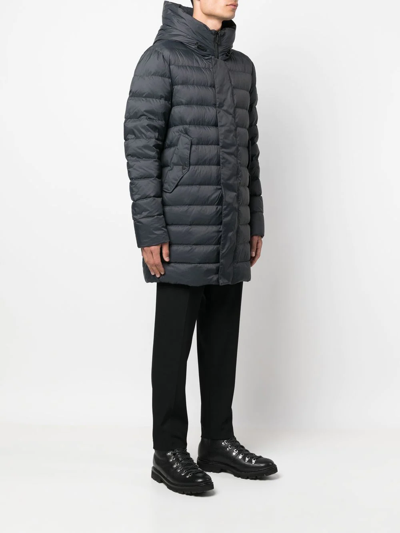 Shop Peuterey Feather-down Hooded Puffer Jacket In Grau