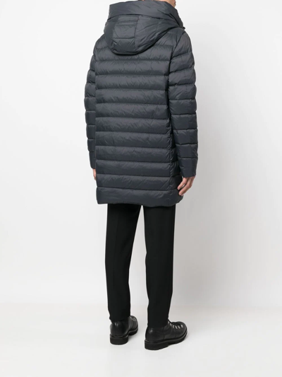 Shop Peuterey Feather-down Hooded Puffer Jacket In Grau