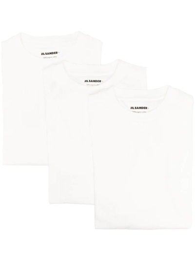 Shop Jil Sander Logo-patch Crew-neck T-shirt In Weiss