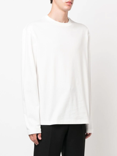 Shop Jil Sander Logo-patch Crew-neck T-shirt In Weiss