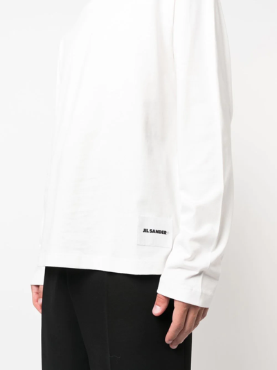 Shop Jil Sander Logo-patch Crew-neck T-shirt In Weiss