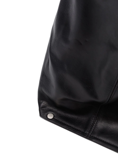 Shop Jil Sander Logo-debossed Leather Tote Bag In Schwarz