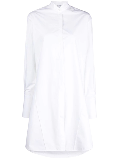 Shop Loewe Wingtip-collar Midi Shirtdress In Weiss