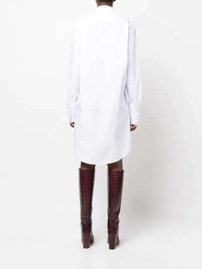 Shop Loewe Wingtip-collar Midi Shirtdress In Weiss