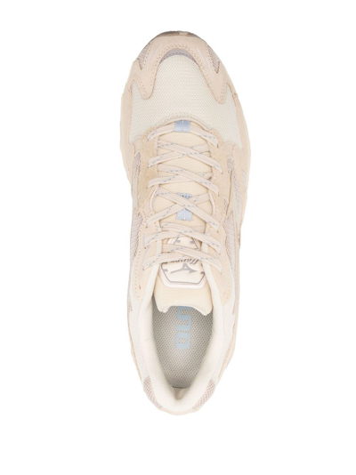 Shop Mizuno Panelled Leather Sneakers In Nude