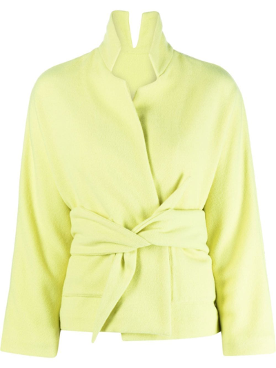 Shop Daniela Gregis Belted Wool Jacket In Gelb