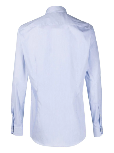 Shop Fay Long-sleeve Cotton Shirt In Blau