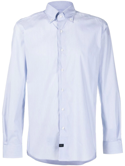 Shop Fay Long-sleeve Cotton Shirt In Blau
