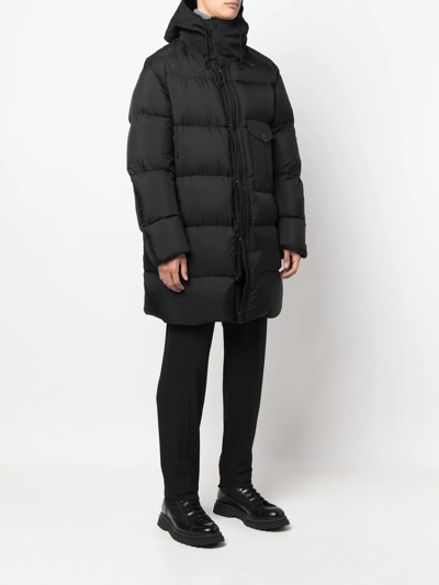 Ten C Hooded Puffer Jacket In Schwarz