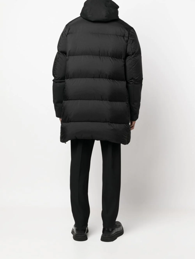 Ten C Hooded Puffer Jacket In Schwarz