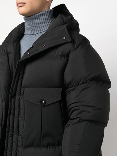 Ten C Hooded Puffer Jacket In Schwarz