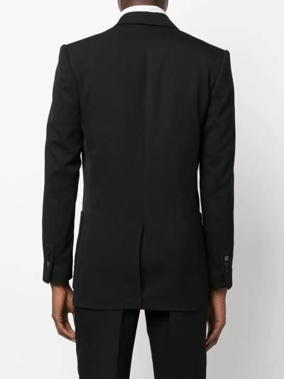 Shop Balmain Double-breasted Wool Blazer In Schwarz