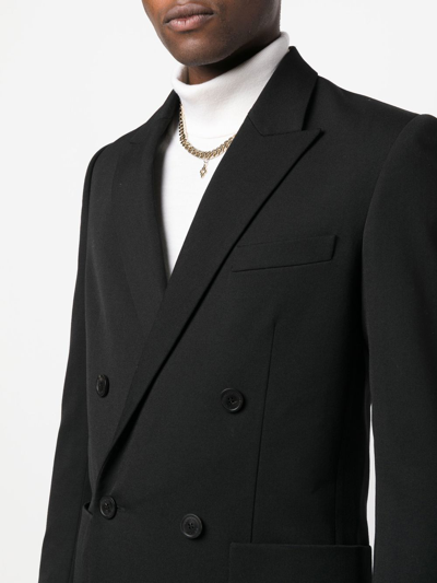 Balmain Double-breasted Wool Blazer In Schwarz