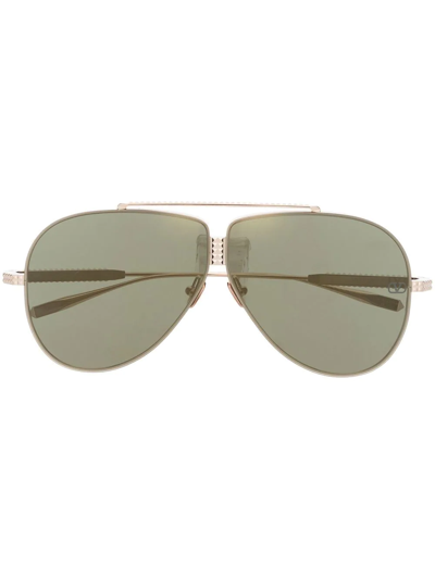Shop Valentino Pilot-frame Sunglasses In Gold