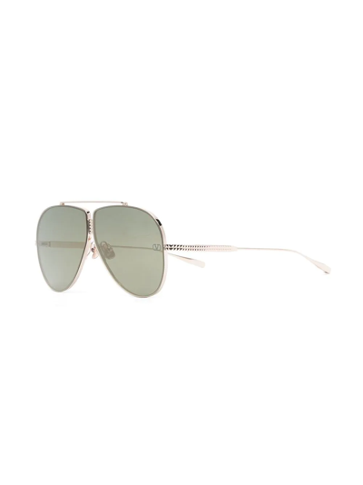 Shop Valentino Pilot-frame Sunglasses In Gold