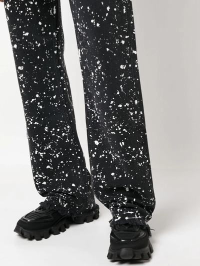 Shop Off-white Paint Splatter Print Jeans In Black