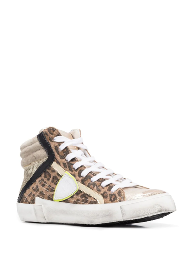 Philippe Model Leopard-print Hi-top Sneakers In Nude
