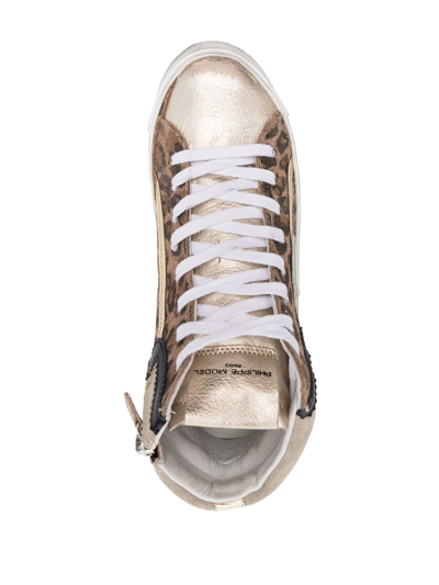 Philippe Model Leopard-print Hi-top Sneakers In Nude