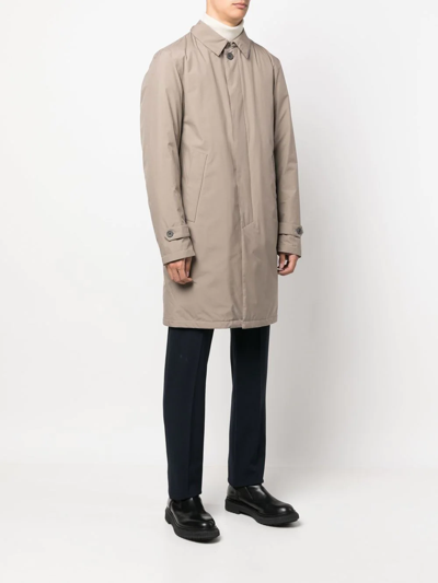 Shop Herno Laminar Single-breasted Car Coat In Braun