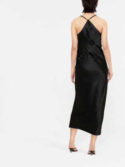 Shop Alyx Embellished Gathered-detail Slip Dress In Schwarz