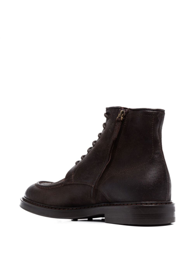 Shop Henderson Baracco Leather Lace-up Ankle Boots In Braun