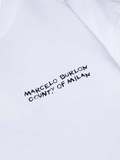 Shop Marcelo Burlon County Of Milan Logo-print Cotton T-shirt In Weiss
