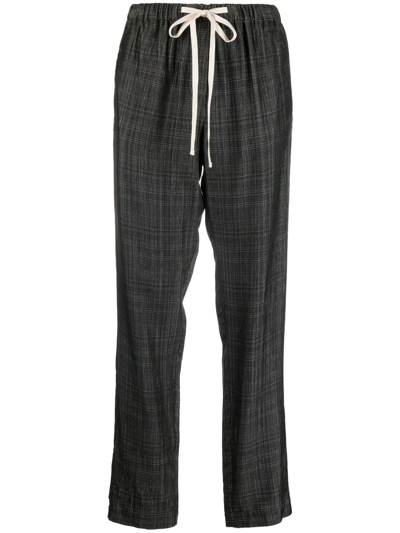 Shop Alysi Check-print Drawstring Trousers In Grau