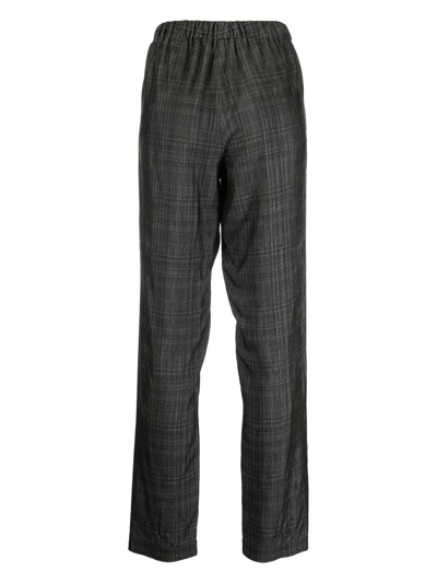 Shop Alysi Check-print Drawstring Trousers In Grau