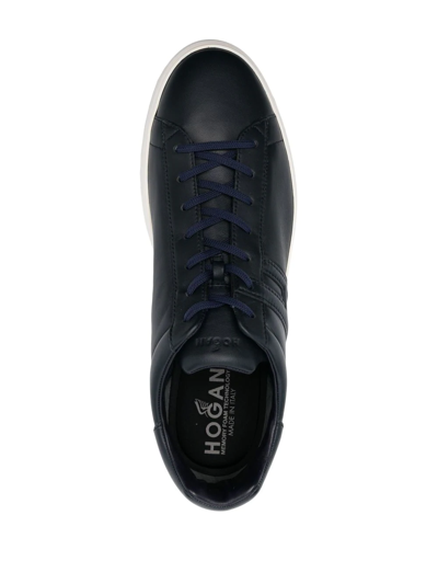 Shop Hogan H580 Leather Sneakers In Blau