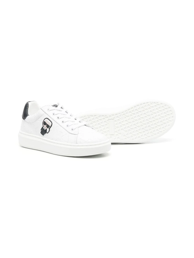 Shop Karl Lagerfeld Logo-patch Low-top Sneakers In White