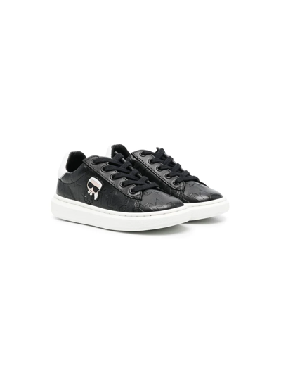 Shop Karl Lagerfeld Logo-patch Low-top Sneakers In Black