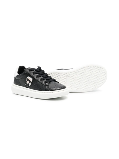 Shop Karl Lagerfeld Logo-patch Low-top Sneakers In Black