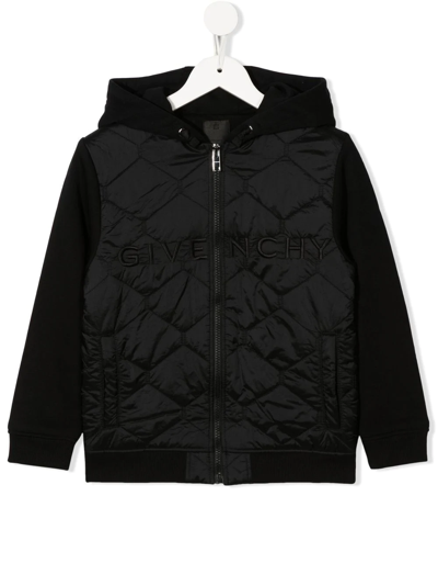 Shop Givenchy Embroidered-logo Hooded Jacket In Black