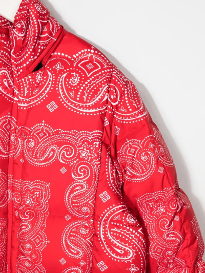 Shop Givenchy Paisley-print Puffer Jacket In Red