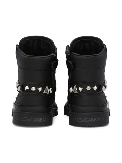 Dolce & Gabbana Portofino New Roma High-top Sneakers In Black