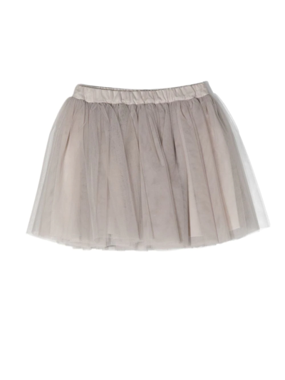 Shop Douuod Tulle Layered Mini Skirt In Grey