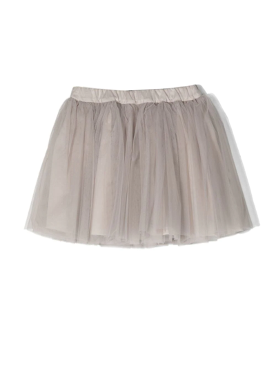 Shop Douuod Tulle Layered Mini Skirt In Grey