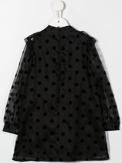 Shop Stella Mccartney Polka-dot Print Silk Dress In Black