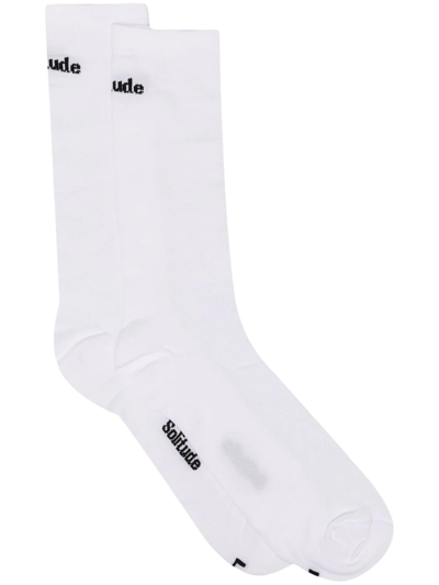 Shop Pas Normal Studios Logo Embroidered Socks In White