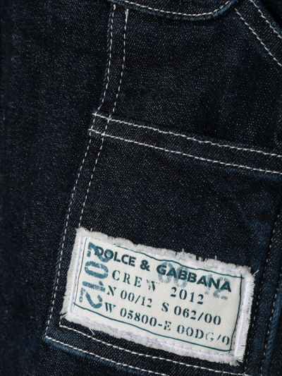 Shop Dolce & Gabbana Washed-denim Worker Jeans In Blue