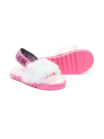 Shop Billieblush Faux-fur Open-toe Sandals In Pink
