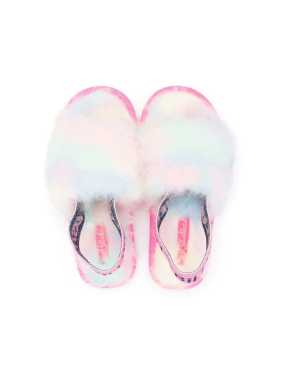 Shop Billieblush Faux-fur Open-toe Sandals In Pink