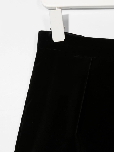 Shop Bonpoint Velvet-effect Zip Shorts In Black