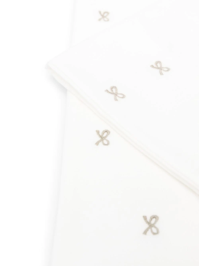 Shop Little Bear Embroidered-design Blanket Set In White