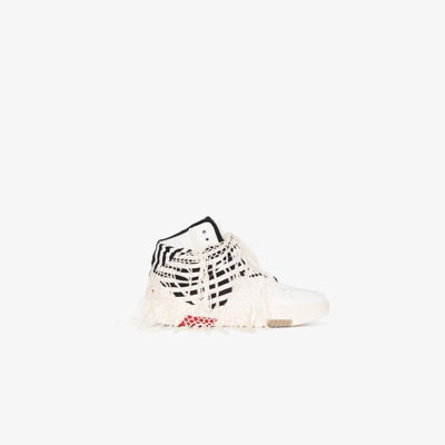 Shop Saint Laurent White Smith Cure 05 Leather High-top Sneakers In Weiss