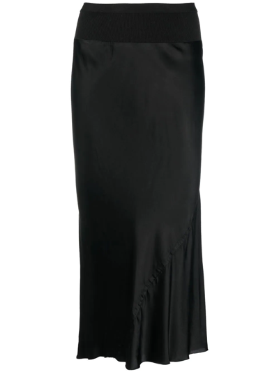 Shop Rick Owens A-line Bias Midi Skirt