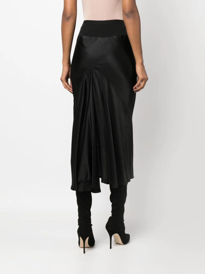 Shop Rick Owens A-line Bias Midi Skirt