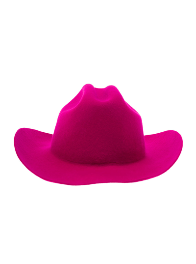 Shop Ruslan Baginskiy Pink Fedora Hat In Felt With Wide Brim  Woman