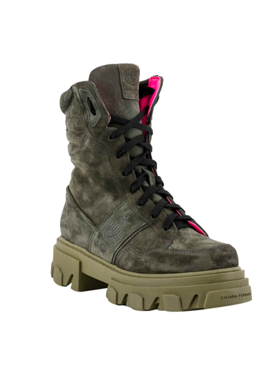 Shop Chiara Ferragni Lace-up Combat Boots In Green
